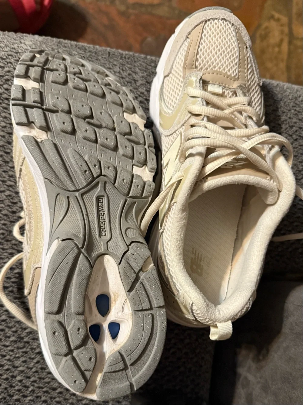 New Balance Women's Cream/Tan Athletic Sneakers